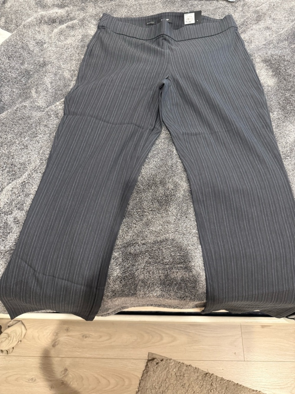 Simply Vera Vera Wang Charcoal Pinstripe Wide-Leg Trousers